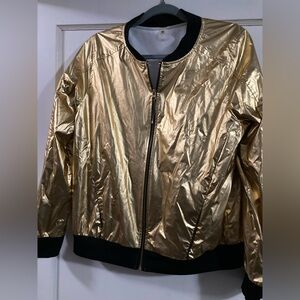 Xersion large gold bomber jacket